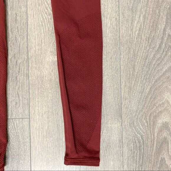 Lululemon Reveal 7/8 Tights Deep Rouge Leggings Mesh Dotted Seamless Size XS - Picture 13 of 16